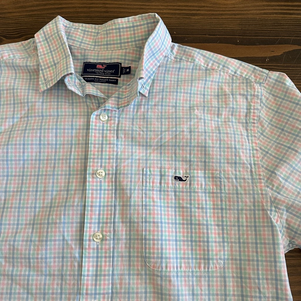 Men’s Vineyard Vines Classic Fit Tucker Plaid Button Down Shirt Size M